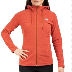 The North Face Apricot Color Fleece Zip Up‎ Hoodie